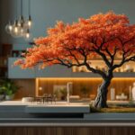 Maquette architecture arbre : arbres miniatures disposés sur une maquette architecturale professionnelle