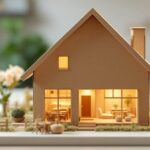 Maquette maison en carton facile à réaliser soi-même, posée sur une surface propre