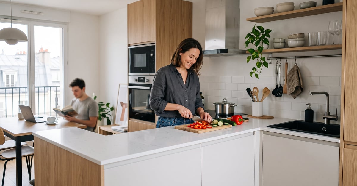 Aménager une cuisine en L : formes, matériaux et astuces qui changent tout
