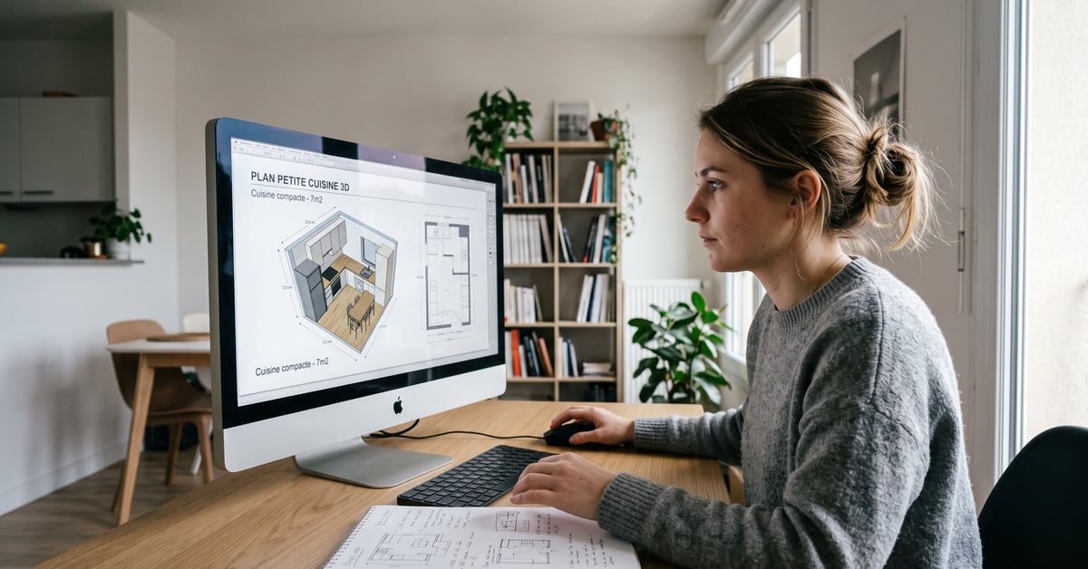 Plan petite cuisine 3D : organiser et visualiser chaque centimètre